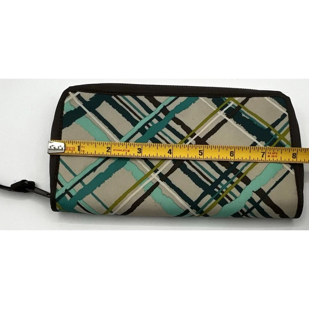 Thirty-One Save Your Way Zip Coupon Wallet Retro Metro Sea Plaid Organizer 31